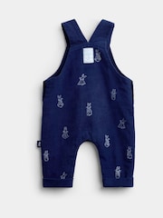 Jojo Maman Bébé Navy Blue Peter Rabbit™ Embroidered Dungaree & Bodysuit Set - Image 5 of 8