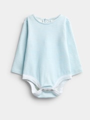 Jojo Maman Bébé Navy Blue Peter Rabbit™ Embroidered Dungaree & Bodysuit Set - Image 6 of 8
