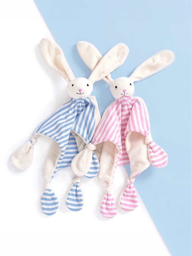 JoJo Maman Bébé Pink Stripe Bunny Comforter - Image 4 of 4 JoJo Maman Bébé Pink Stripe Bunny Comforter - Image 4 of 4