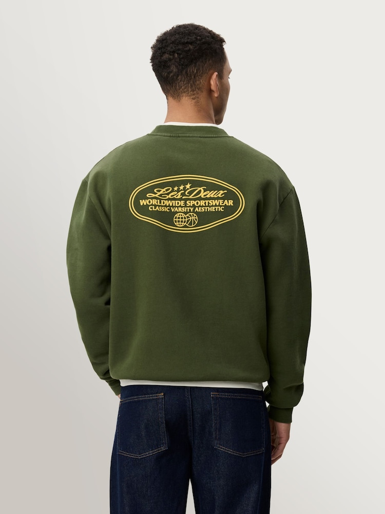 Les Deux Green Worldwide Back Graphic Sweatshirt - Image 2 of 6