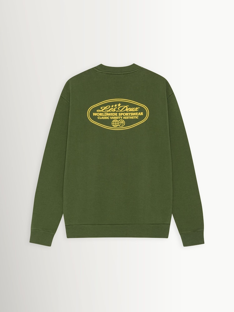 Les Deux Green Worldwide Back Graphic Sweatshirt - Image 6 of 6