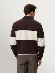 Les Deux Brown Zip Rugby Sweatshirt - Image 2 of 6