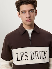 Les Deux Brown Zip Rugby Sweatshirt - Image 3 of 6
