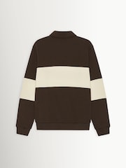 Les Deux Brown Zip Rugby Sweatshirt - Image 6 of 6