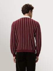 Les Deux Red Signature Knitted Long Sleeve Polo Jumper - Image 2 of 9