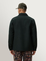 Les Deux Charcoal Green Wool Button Front Overshirt - Image 3 of 9