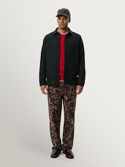 Les Deux Charcoal Green Wool Button Front Overshirt - Image 4 of 9