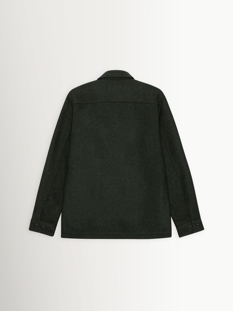 Les Deux Charcoal Green Wool Button Front Overshirt - Image 9 of 9