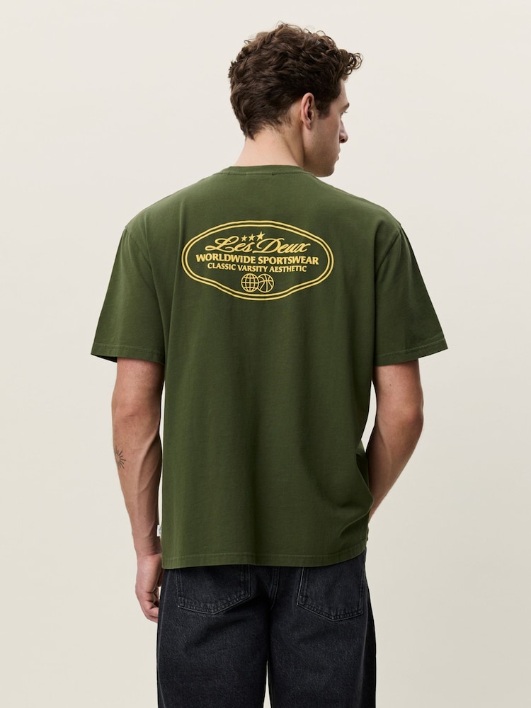 Les Deux Green Worldwide Back Graphic T-Shirt - Image 2 of 7