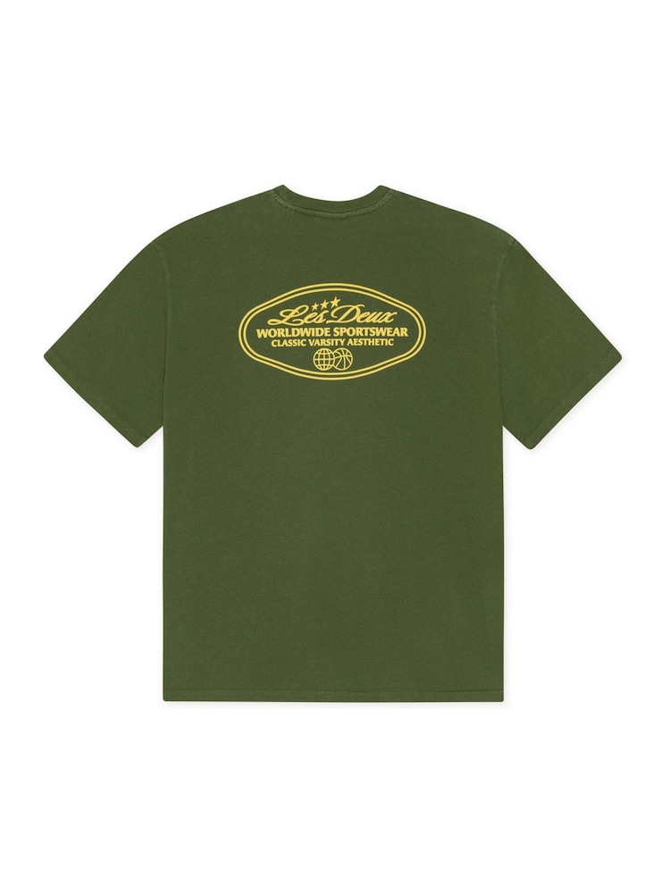 Les Deux Green Worldwide Back Graphic T-Shirt - Image 7 of 7