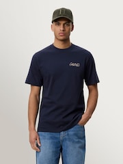 Les Deux Blue Orchard Back Graphic T-Shirt - Image 2 of 8