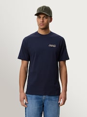 Les Deux Blue Orchard Back Graphic T-Shirt - Image 4 of 8