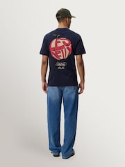 Les Deux Blue Orchard Back Graphic T-Shirt - Image 6 of 8