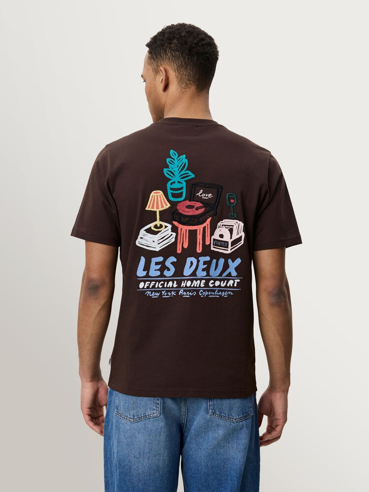 Les Deux Brown Record Back Graphic T-Shirt - Image 1 of 9