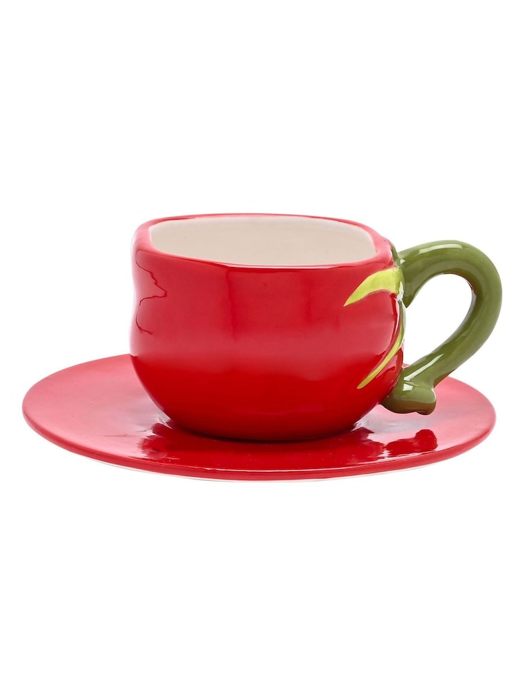 Widdop Red Tomato Cup & Saucer - Image 1 of 4