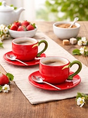 Widdop Red Tomato Cup & Saucer - Image 4 of 4