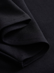 Black Asymmetric Folded Neckline Short Sleeved Top - Image 7 of 8