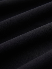 Black Asymmetric Folded Neckline Short Sleeved Top - Image 8 of 8