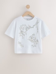 White Short Sleeved Embeliished T-Shirt - Image 5 of 7