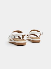 Yours Curve White Extra-Wide Fit Diamante Stone Embellished Sandals - Image 4 of 4