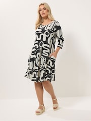 Rochie tunică geometrică abstractă Yours Curve - Imaginea 1 din 5