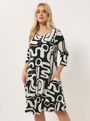 Rochie tunică geometrică abstractă Yours Curve - Imaginea 2 din 5