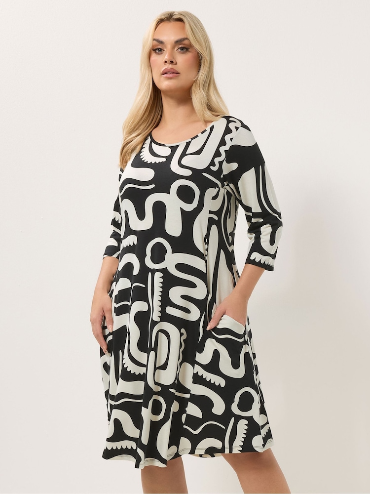 Rochie tunică geometrică abstractă Yours Curve - Imaginea 2 din 5