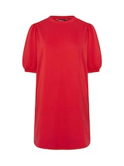 Yours Curve Red Balloon Sleeve Dress - Image 5 of 5