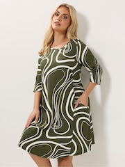 Verde - Yours Curve Abstract Swirl Tunic Dress - Imaginea 1 din 5