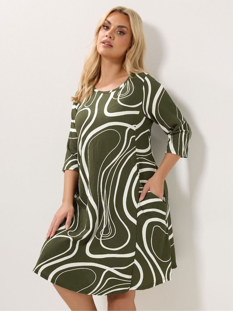 Verde - Yours Curve Abstract Swirl Tunic Dress - Imaginea 1 din 5