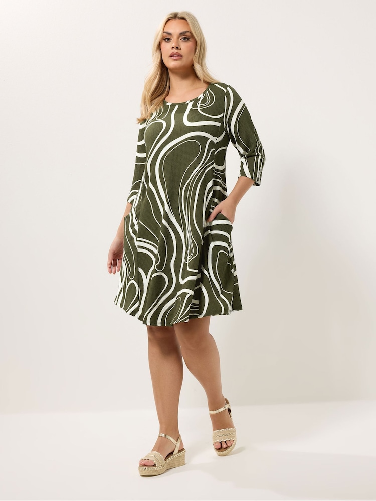 Verde - Yours Curve Abstract Swirl Tunic Dress - Imaginea 2 din 5