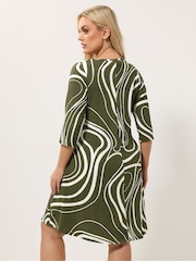 Verde - Yours Curve Abstract Swirl Tunic Dress - Imaginea 3 din 5