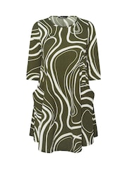 Verde - Yours Curve Abstract Swirl Tunic Dress - Imaginea 5 din 5