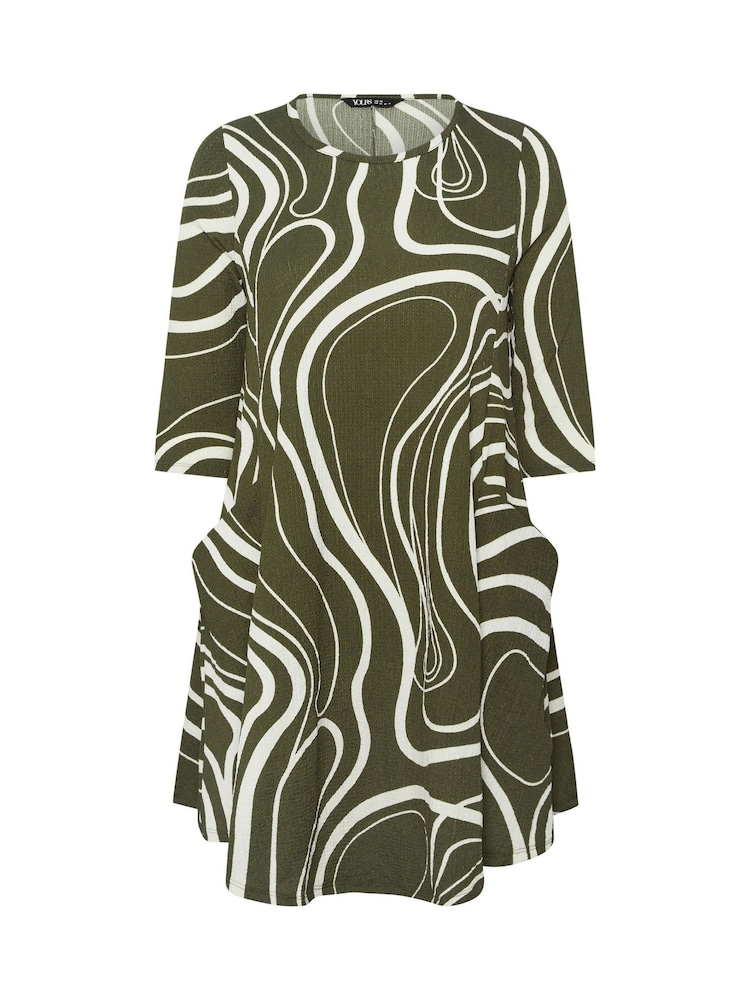 Verde - Yours Curve Abstract Swirl Tunic Dress - Imaginea 5 din 5