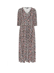 Yours Curve Black Floral Wrap Dress - Image 5 of 5