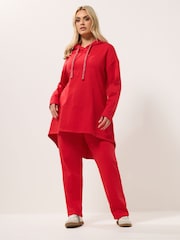 Yours Curve Metallic Tie Longline Hoodie - Bild 2 von 5