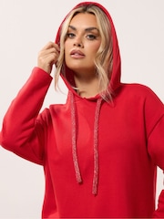 Yours Curve Metallic Tie Longline Hoodie - Bild 4 von 5