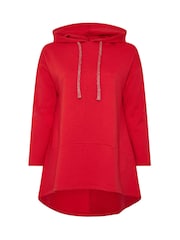 Yours Curve Metallic Tie Longline Hoodie - Bild 5 von 5