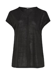 Yours Curve Black Front Seam Detail Top - Image 5 of 5