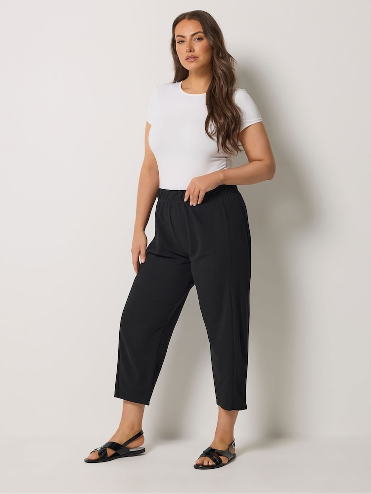 Yours Curve Black Barrel Trousers - Image 2 of 5 Yours Curve Black Barrel Trousers - Image 2 of 5