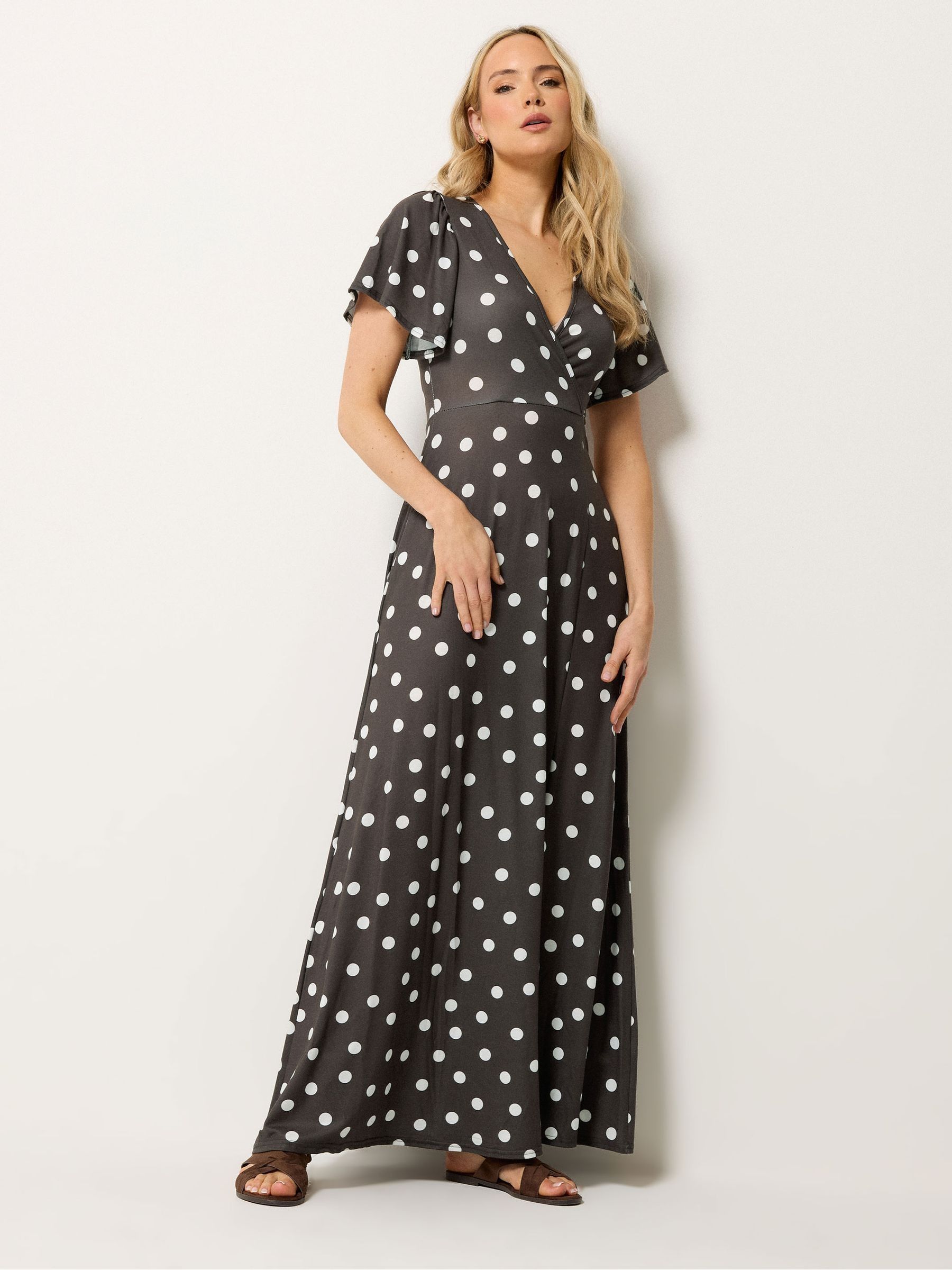 LTS Tall Women's Polka Dot Wrap Maxi Dress - Image 3