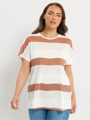 Yours Curve Striped Shimmer Top - Imaginea 1 din 5