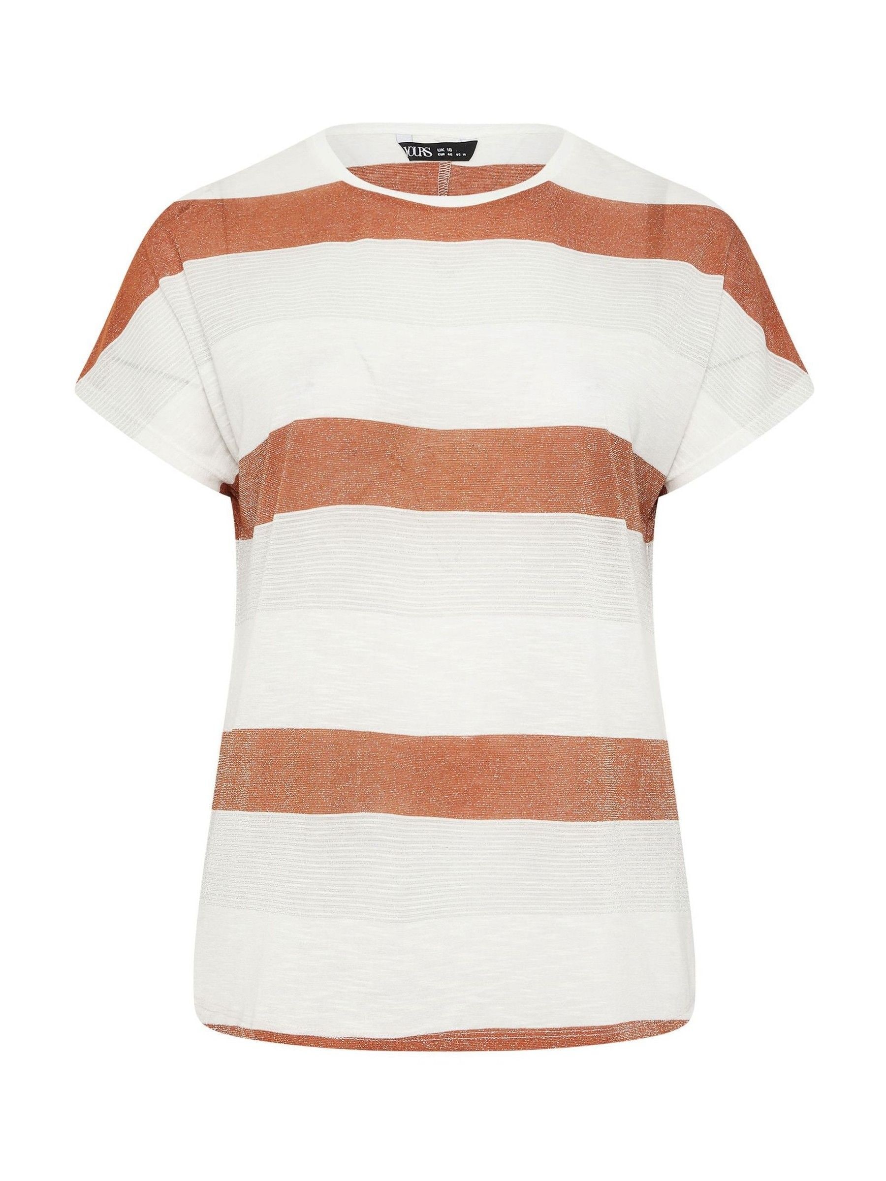 Buy Yours Curve Orange Striped Shimmer Top from Next Canada