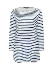 Yours Curve White Long Sleeve Stripe Yoke Detail T-Shirt - Image 5 of 5