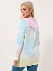 Yours Curve Blue Tie Dye Hoodie - Image 3 of 5