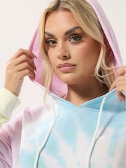 Yours Curve Blue Tie Dye Hoodie - Image 4 of 5