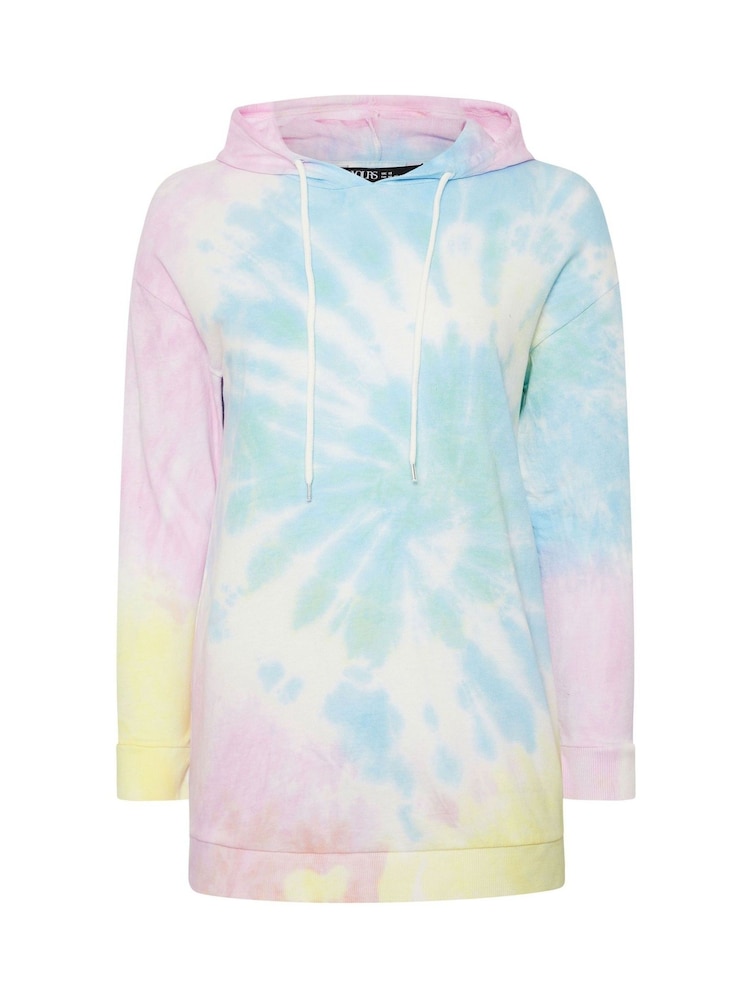 Yours Curve Blue Tie Dye Hoodie - Image 5 of 5