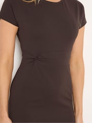 Long Tall Sally Brown Twist Scuba Midi Dress - Image 4 of 5