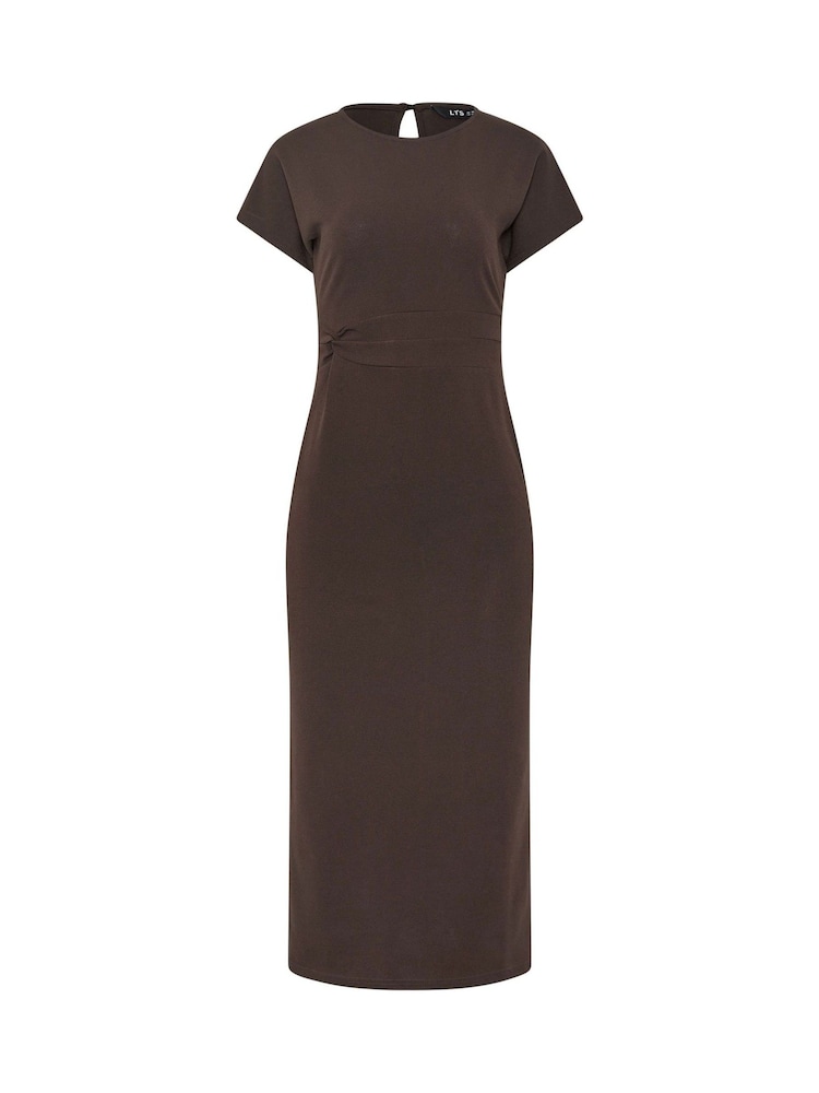 Long Tall Sally Brown Twist Scuba Midi Dress - Image 5 of 5