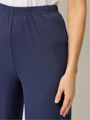 Long Tall Sally Blue Ribbed Wide Leg Trousers - Image 4 of 5